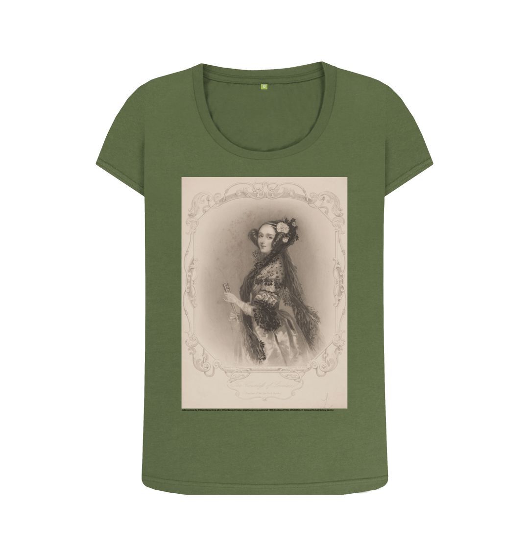 Khaki ada lovelace women's scoop neck t shirt