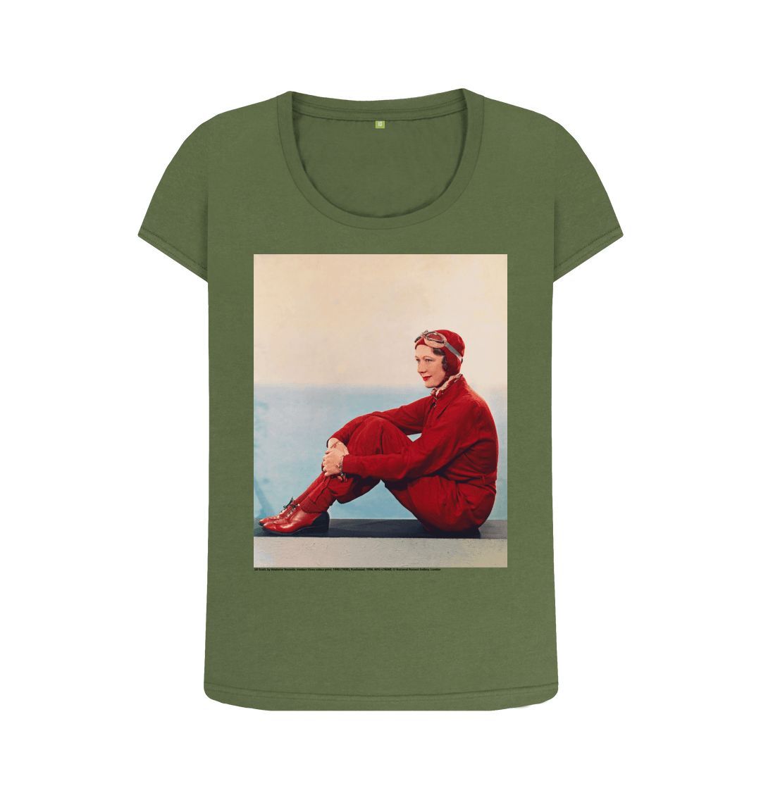 Khaki jill scott women's scoop neck t shirt