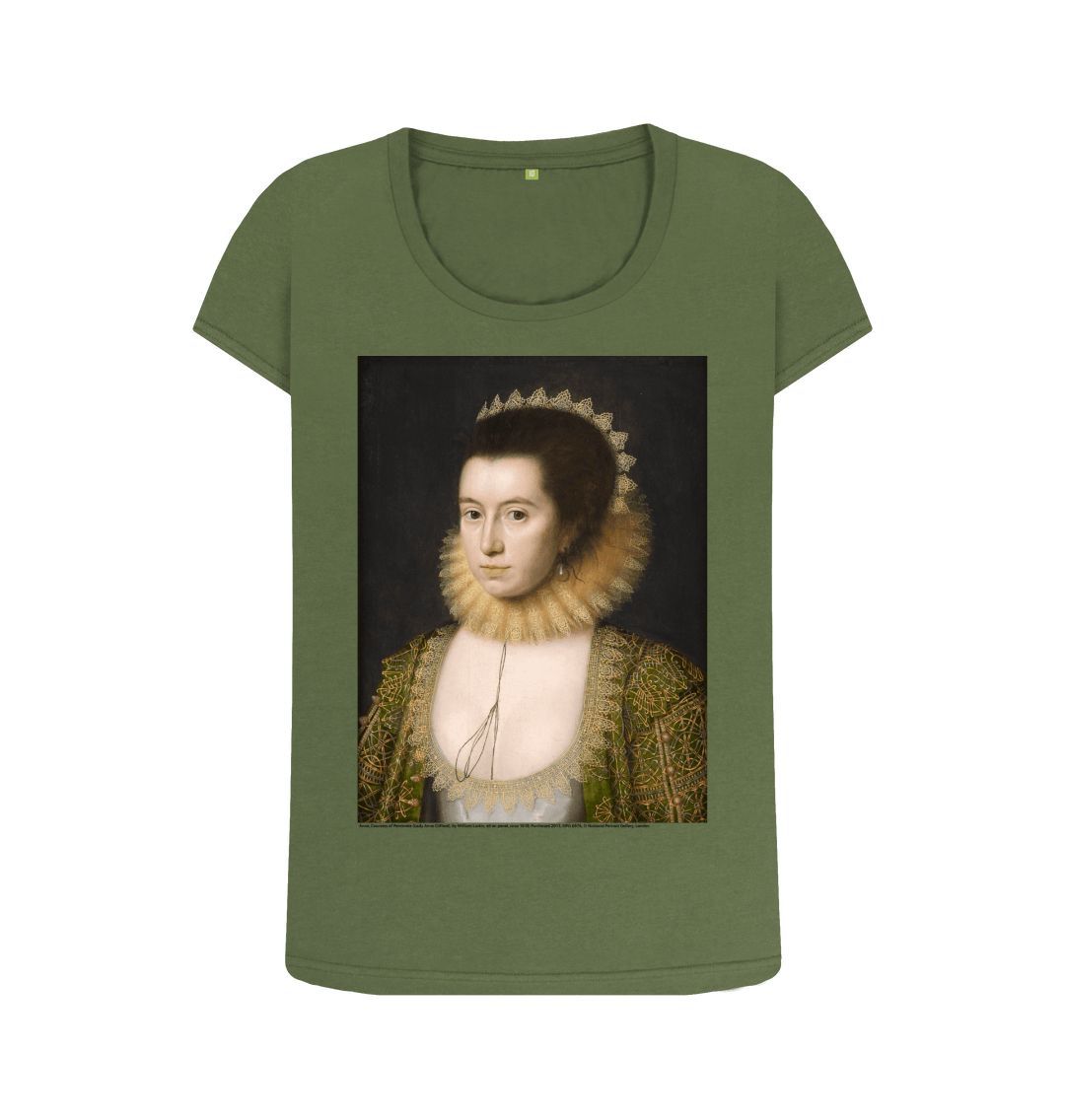 Khaki anne, countess of pembroke women's scoop neck t shirt