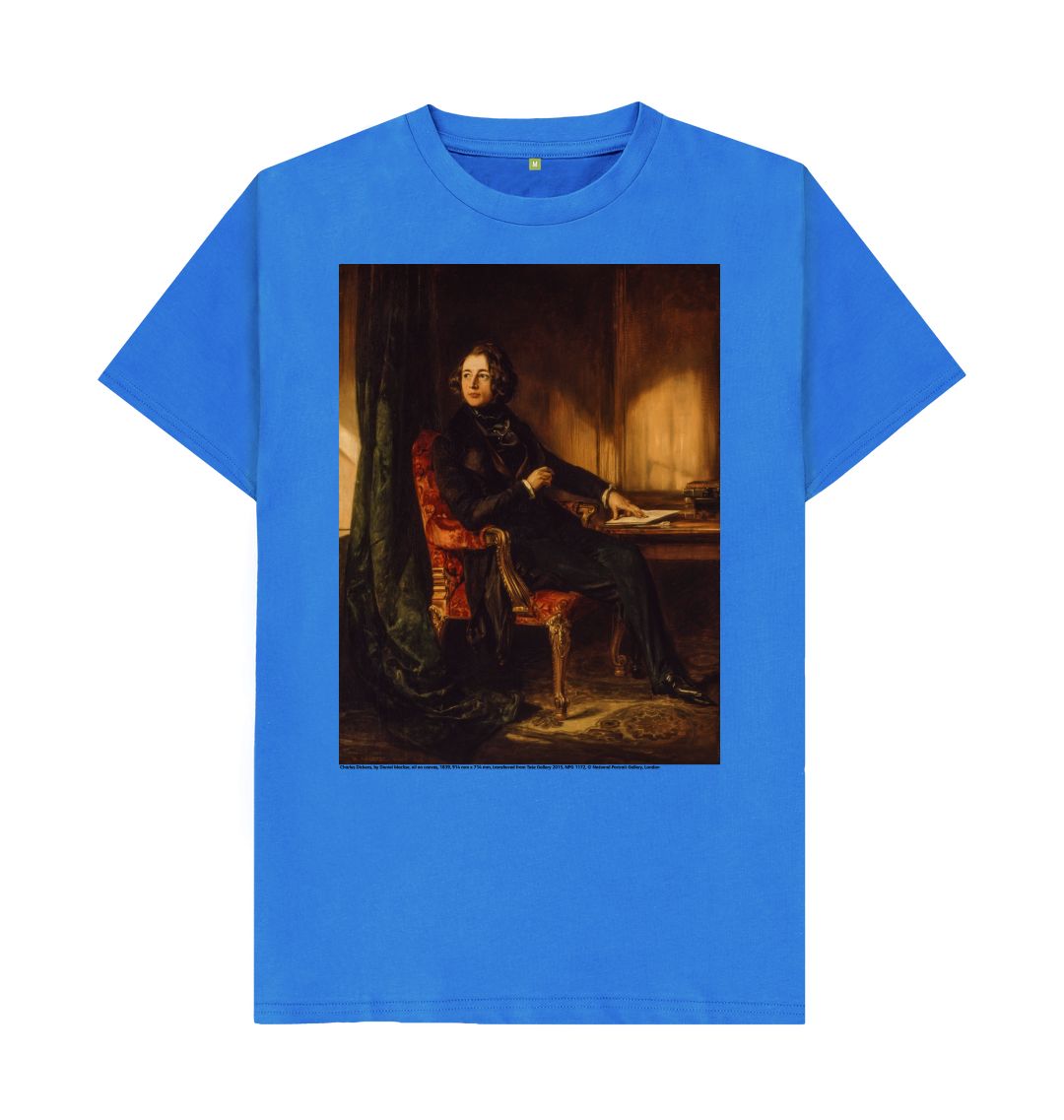 Bright blue charles dickens unisex t shirt