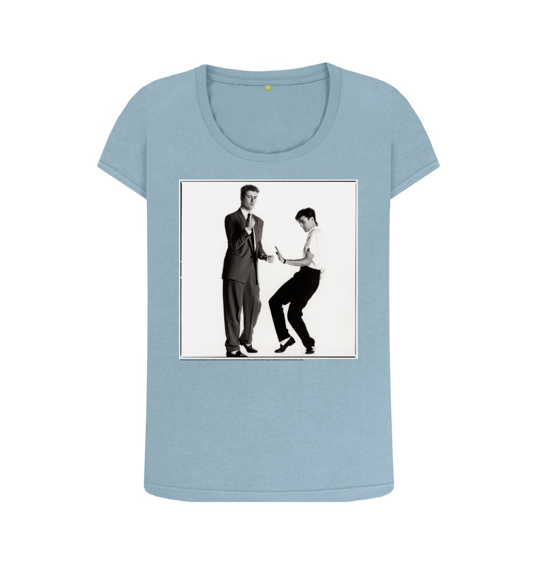 Stone blue wham! women's scoop neck t shirt