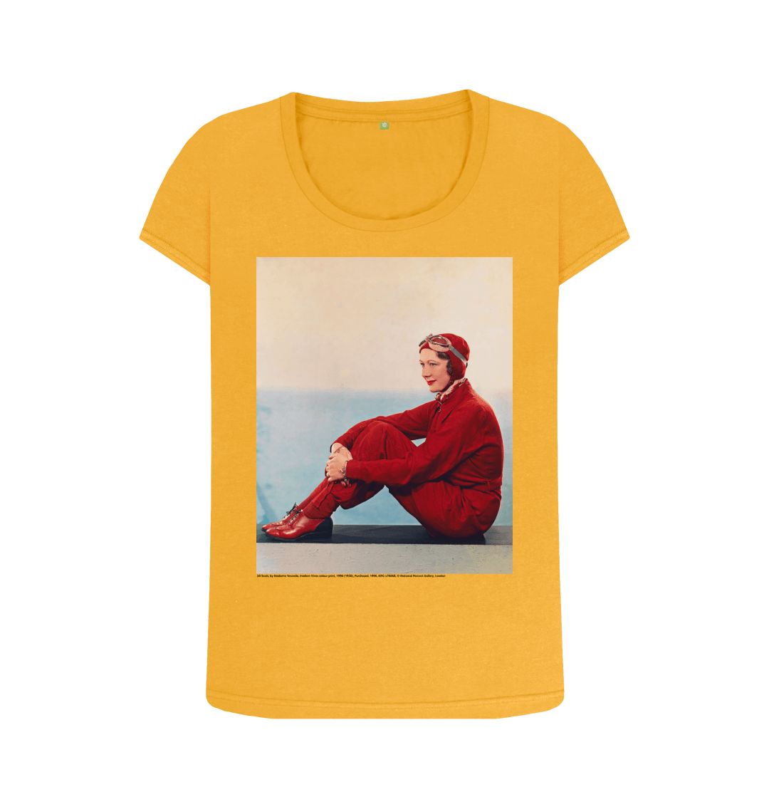 Mustard jill scott women's scoop neck t shirt