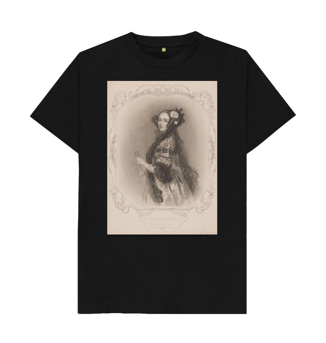 Black ada lovelace unisex crew neck t shirt