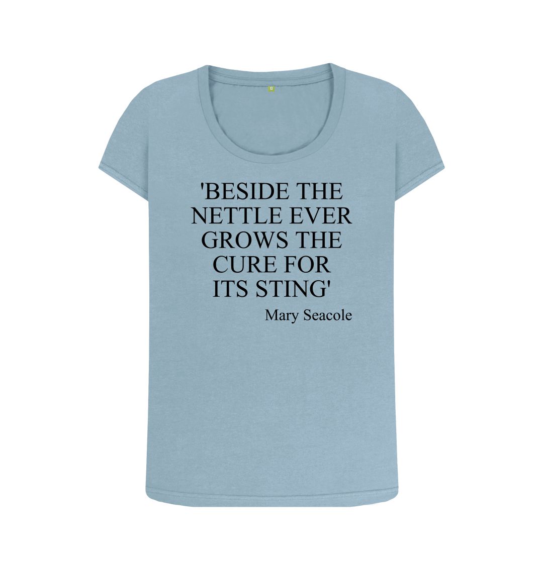 Stone blue mary seacole women's scoop neck quote t shirt