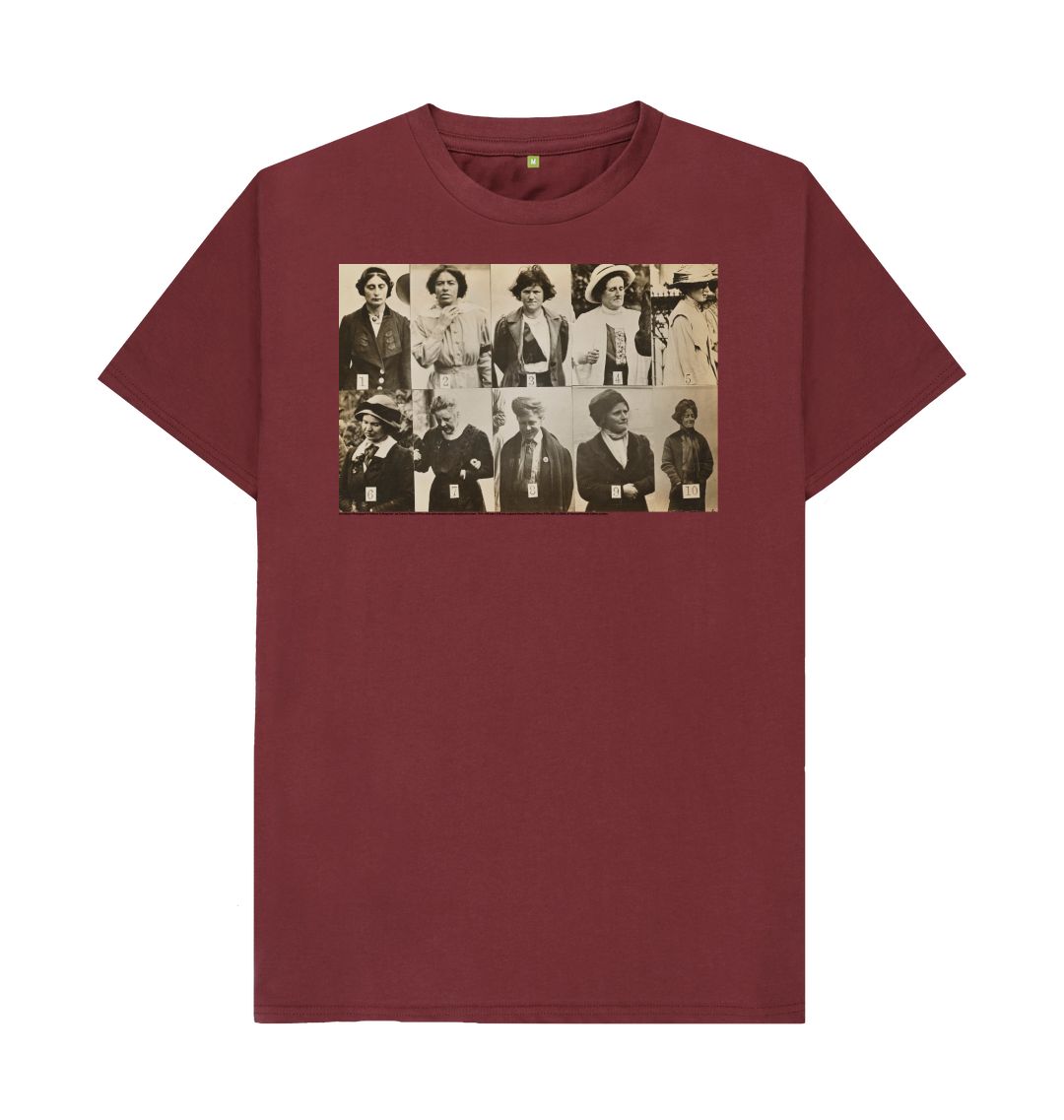 Red wine 'surveillance photograph of militant suffragettes' unisex t shirt