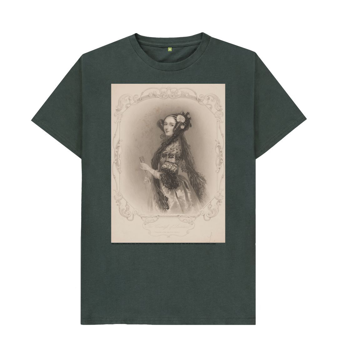Dark grey ada lovelace unisex crew neck t shirt