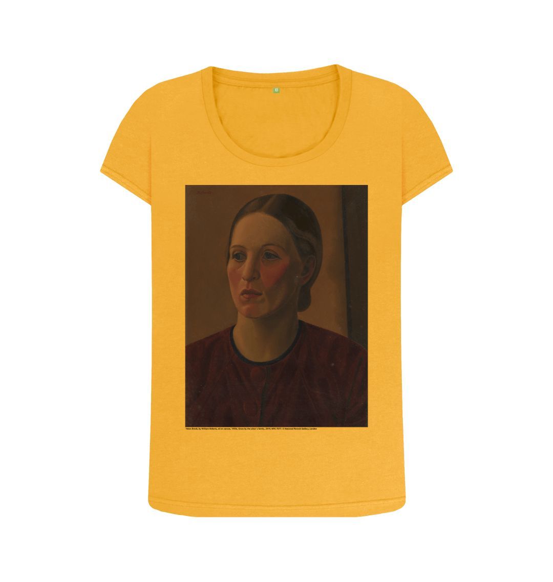 Mustard helen brook women's scoop neck t shirt
