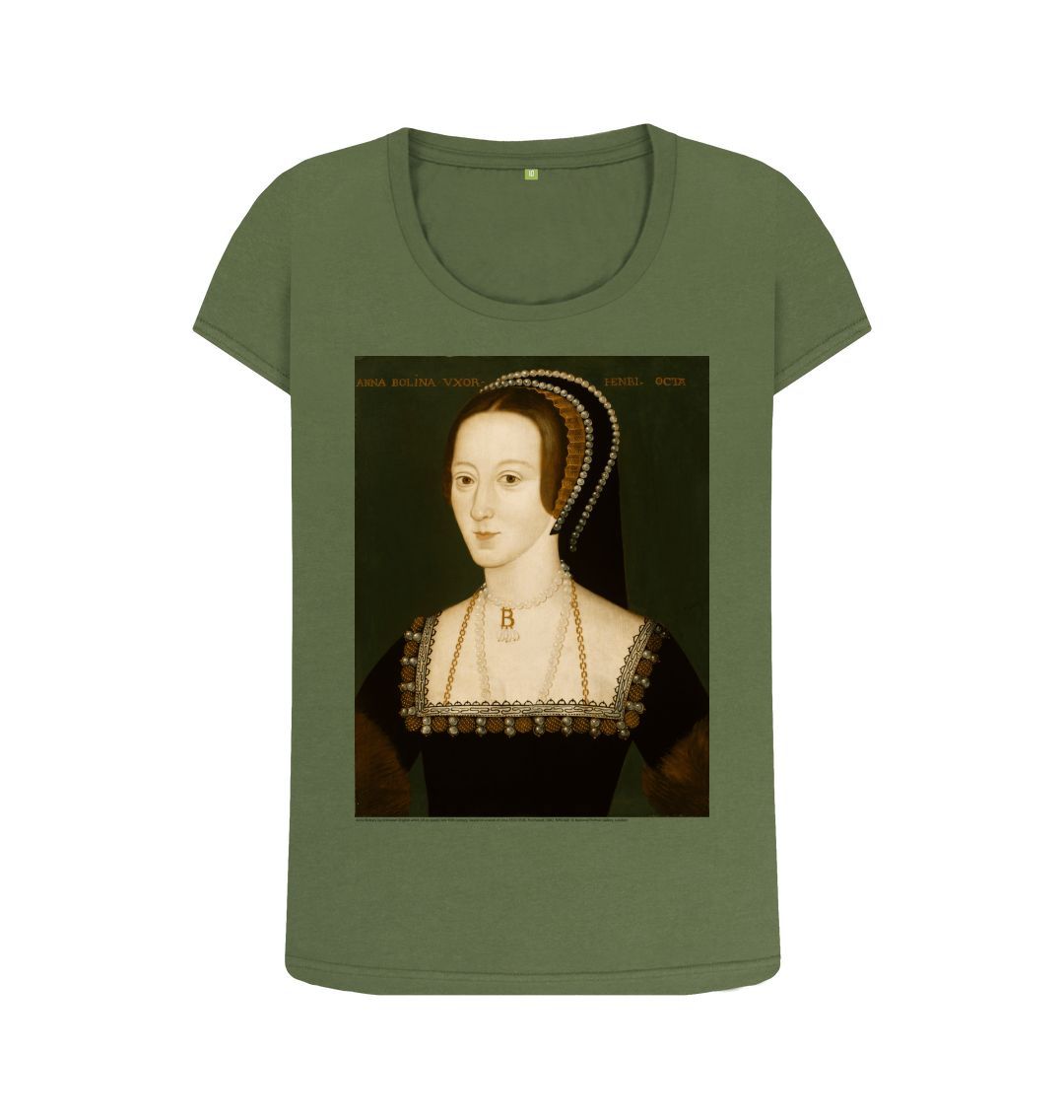 Khaki anne boleyn women's scoop neck t shirt