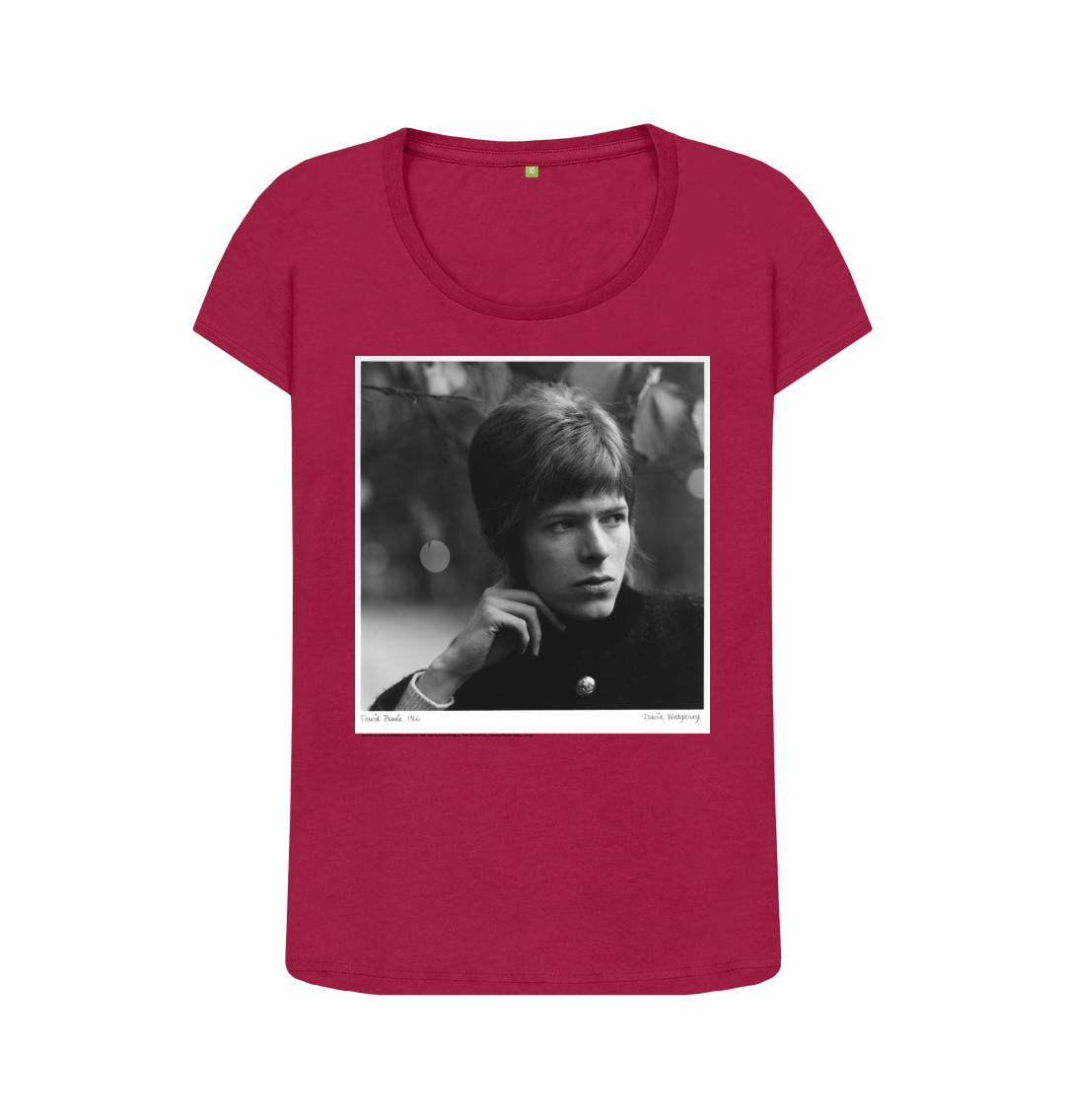 Cherry david bowie women's scoop neck t shirt