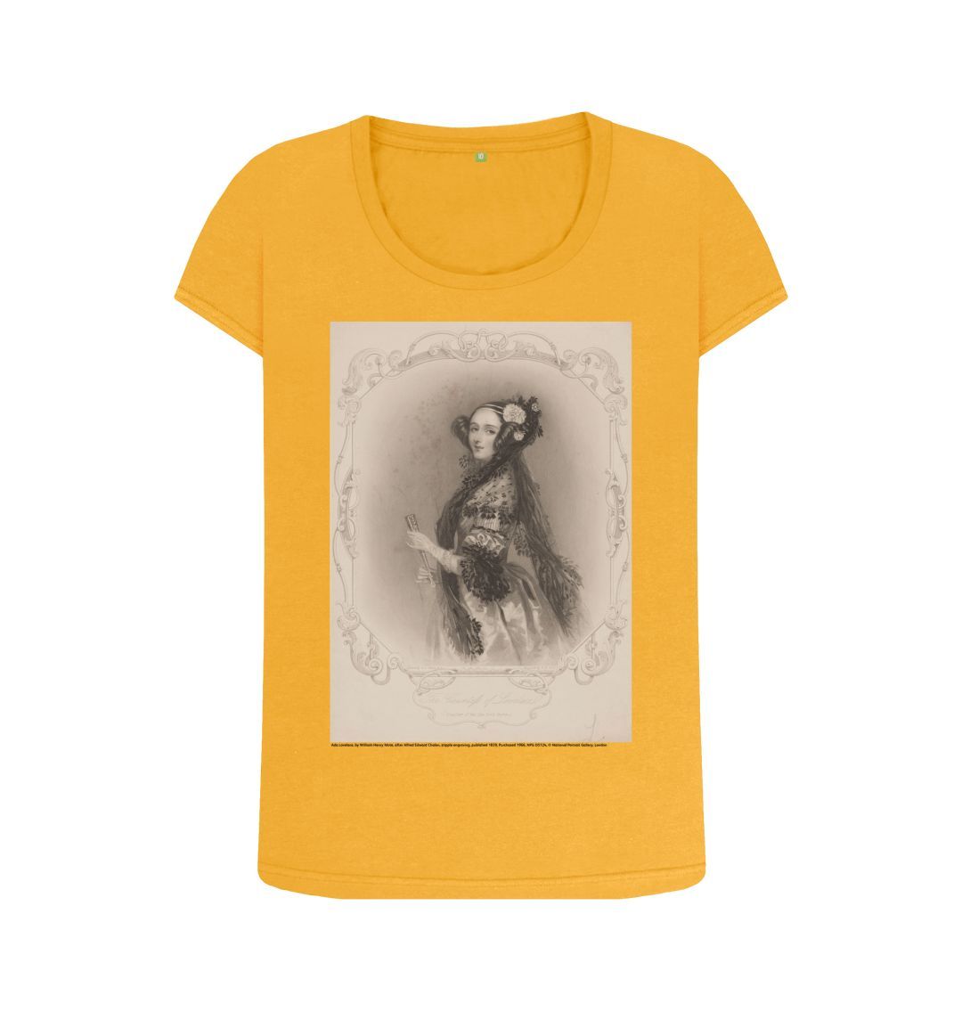 Mustard ada lovelace women's scoop neck t shirt