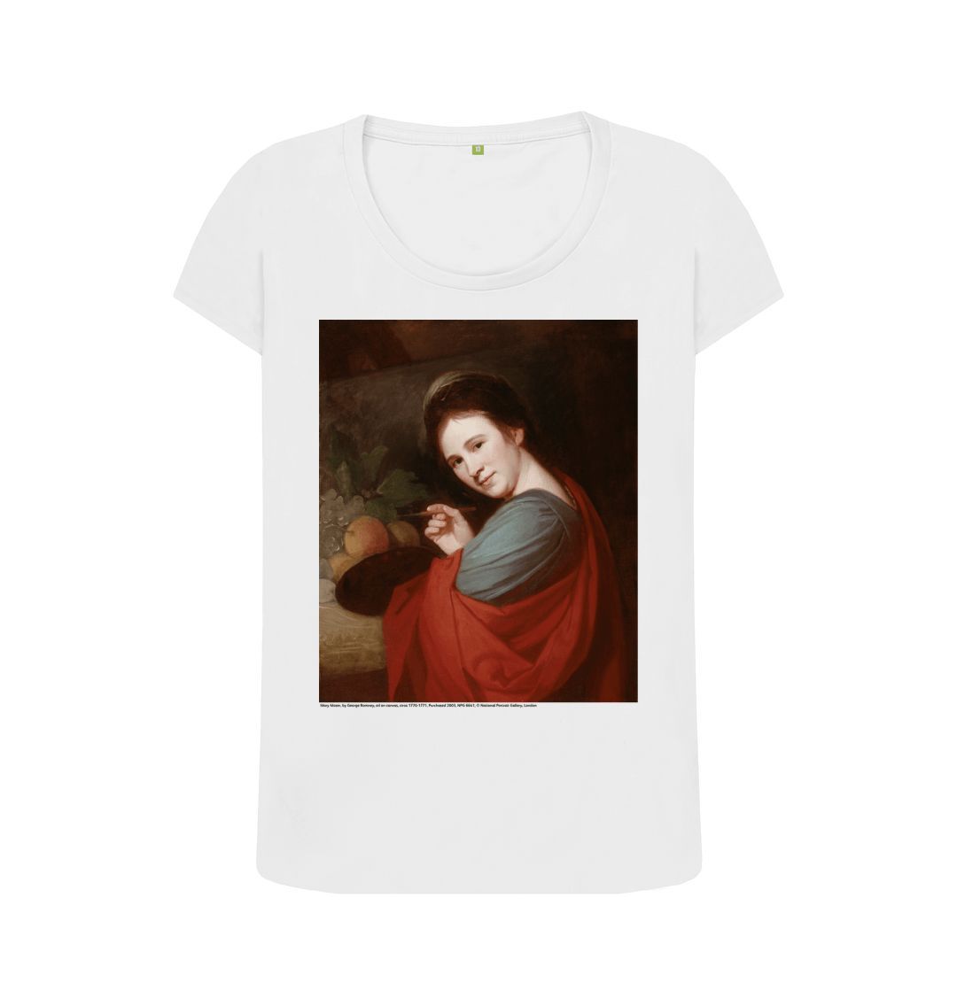 White mary moser women's scoop neck t shirt