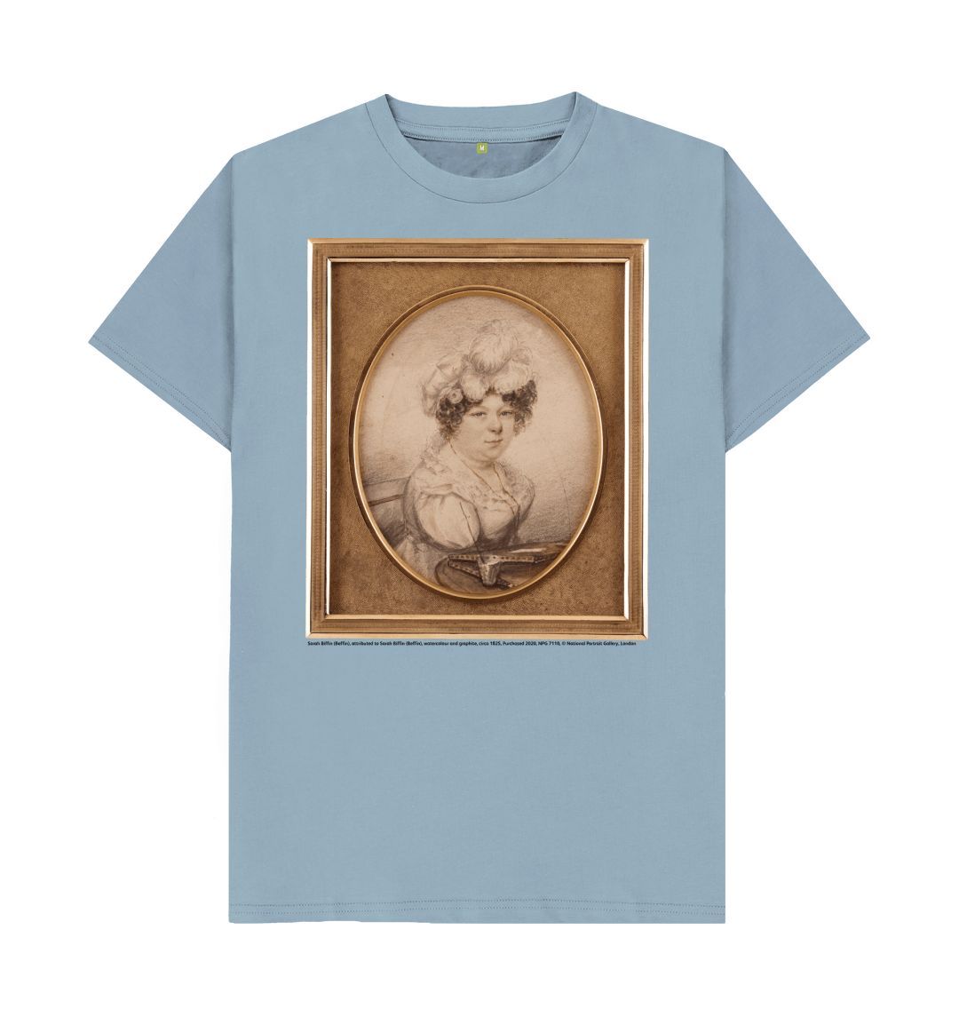 Stone blue sarah biffin unisex crew neck t shirt