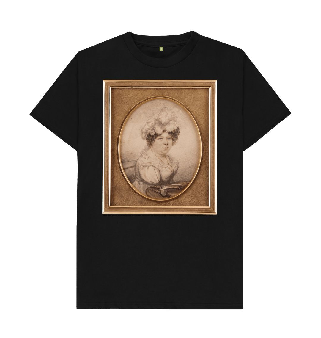 Black sarah biffin unisex crew neck t shirt