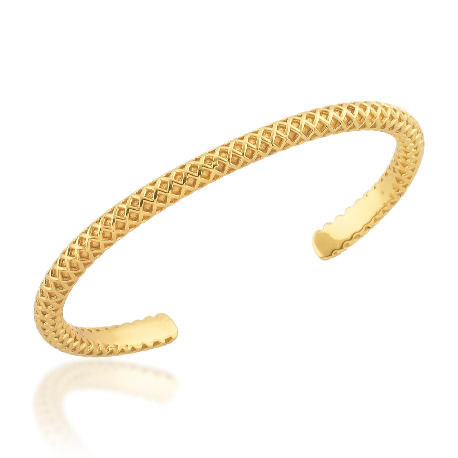 Gold waffle bangle