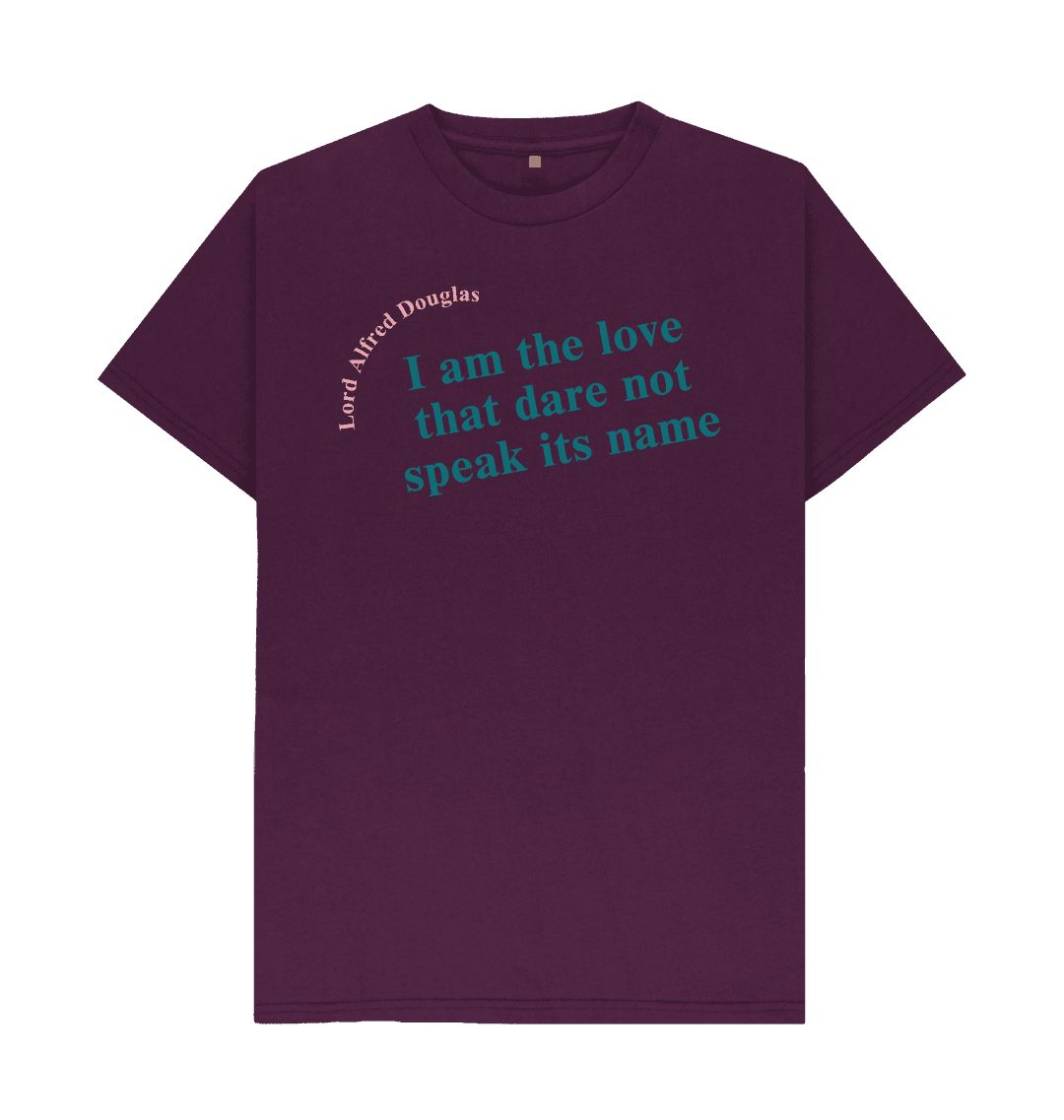 Purple lord alfred douglas quote unisex t shirt with teal font