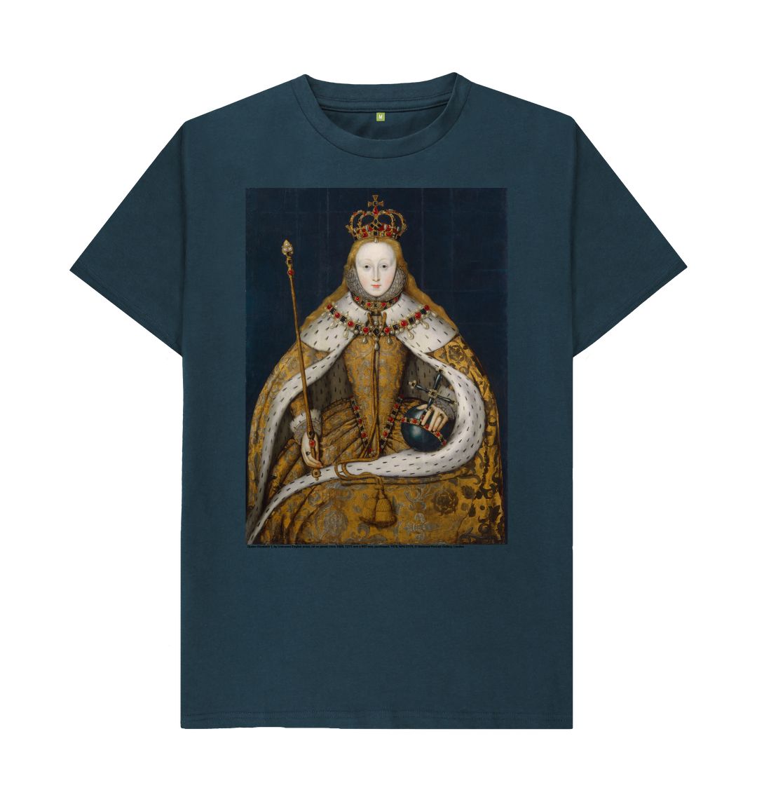 Denim blue queen elizabeth i unisex t shirt