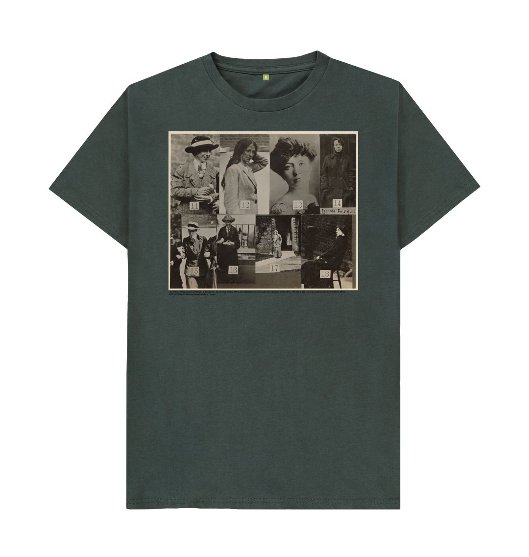 Dark grey 'surveillance photograph of militant suffragettes' npg x132847 unisex t shirt