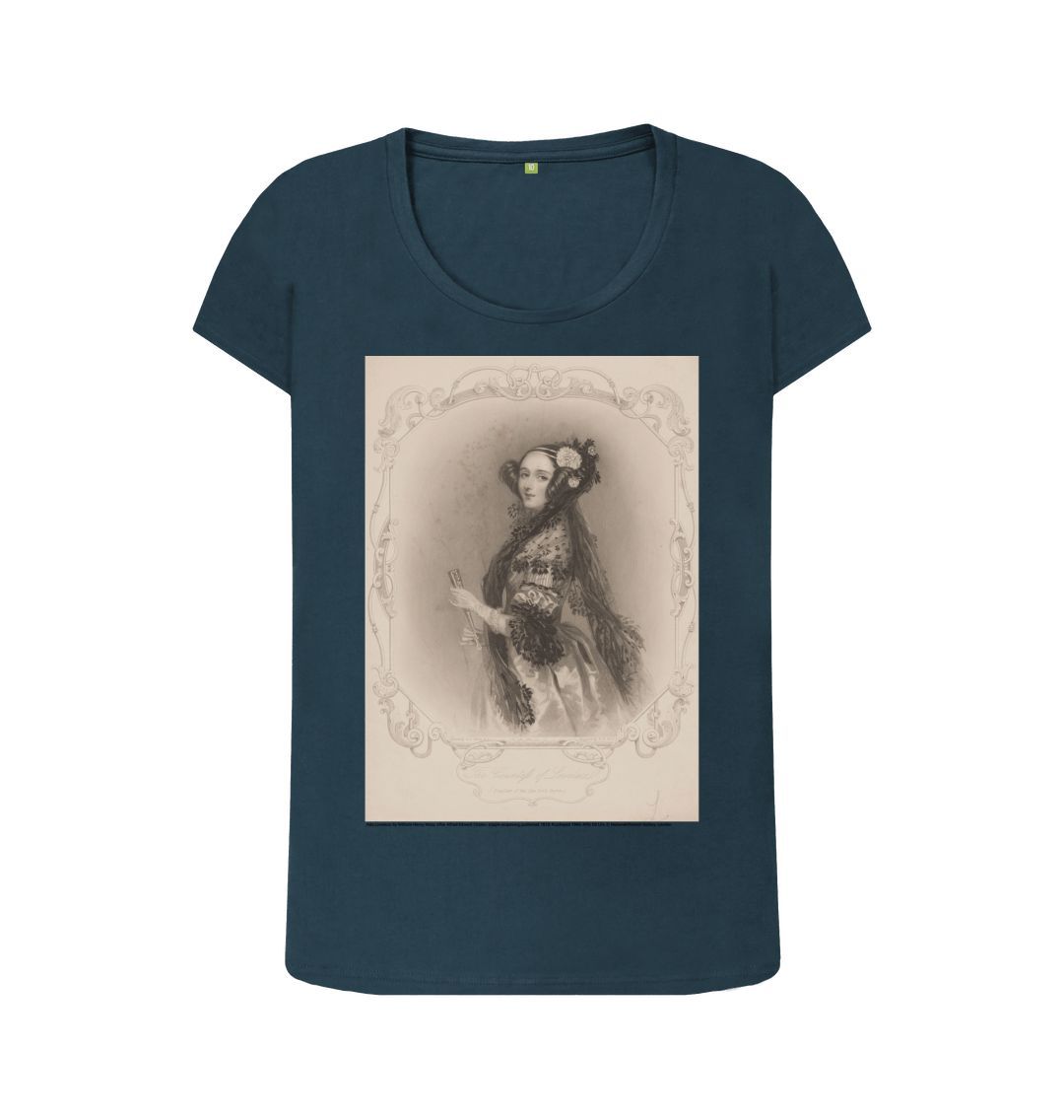 Denim blue ada lovelace women's scoop neck t shirt