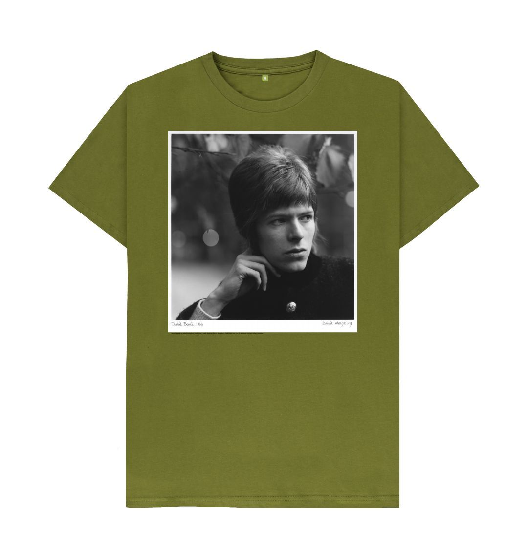Moss green david bowie unisex crew neck t shirt