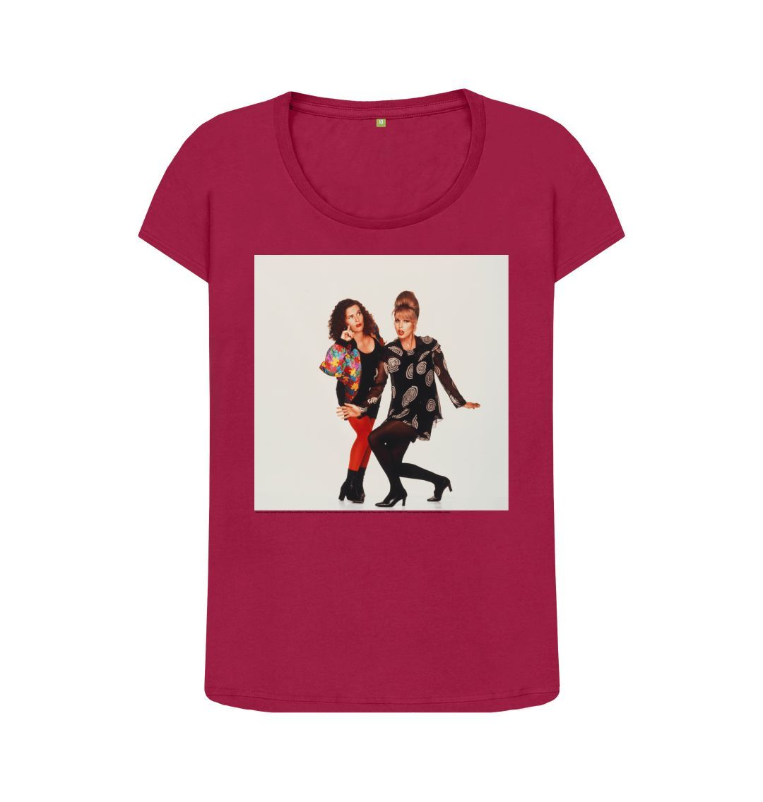 Cherry joanna lumley; jennifer saunders as edina and patsy in 'absolutely fabulous' women's scoop neck t shirt