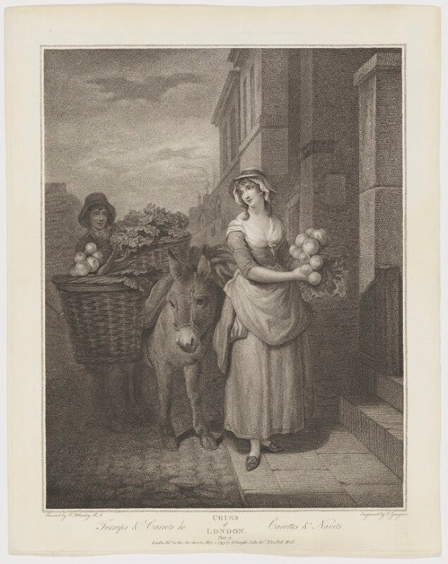 Cries of london plate 13 turnips & carrots ho. carottes & navets. npg d49495