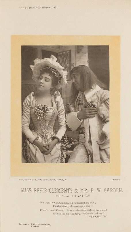 Effie clements as charlotte; e.w. garden as william in 'la cigale' npg ax28818