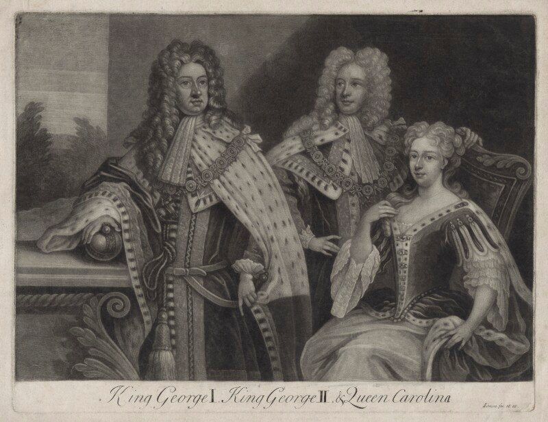 King george i; king george ii; caroline wilhelmina of brandenburg ansbach npg d27410