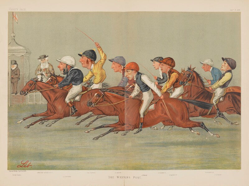 "the winning post" (thomas ('tom') cannon sr, thomas ('tom') cannon sr and eight others npg d44415