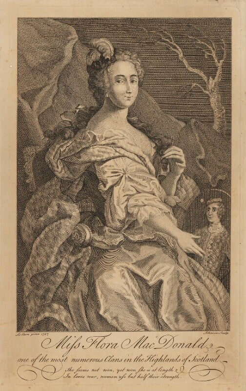 Flora macdonald with oval portrait of prince charles edward stuart npg d38082