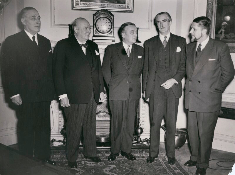 Renée mayer; winston churchill; georges augustin bidault; anthony eden, 1st earl of avon; robert buron npg x194027