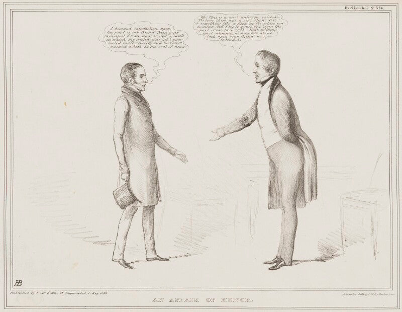 An affair of honor (john russell, 1st earl russell; sir robert peel, 2nd bt) npg d41522