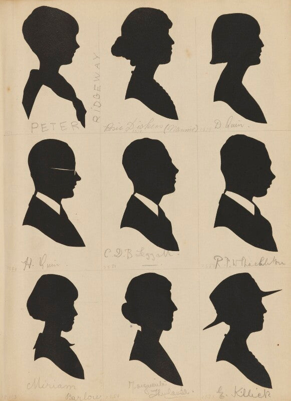 Peter ridgeway; h. quin; miriam barlow; c.d.b. leggall; marguerite thirlaude?; rosie dickens; e. killick; r.p.w. shackleton; d. quin npg d46596