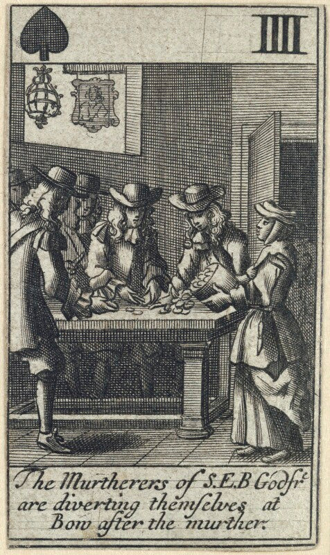 'the murtherers of s.e.b godfree are diverting themselves at bow after the murther' npg d23014(j)