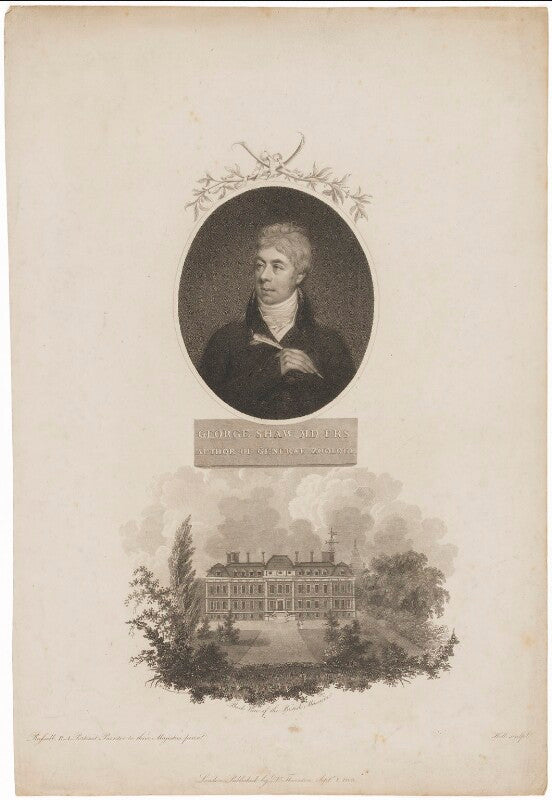 George shaw with 'back view of the british museum' npg d40680