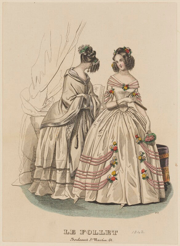 Dinner and evening dresses, january 1842 npg d47890