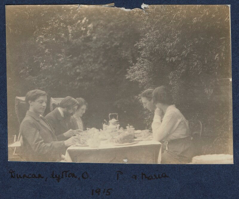 Duncan grant; lytton strachey; lady ottoline morrell; philip edward morrell; maria huxley (née nys) npg ax140433