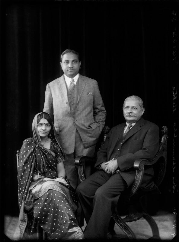 Mrs hansa mehta; jivraj narayan mehta; sir manubhai nandshankar mehta npg x150710