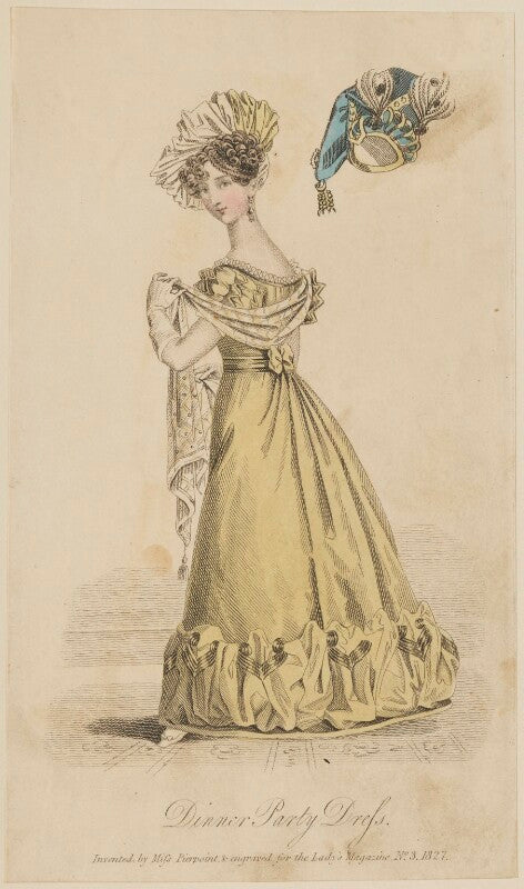 'dinner party dress invented by miss pierpoint', march 1827 npg d47586