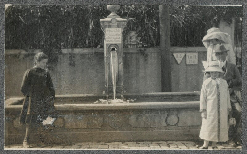 Julian vinogradoff (née morrell); philip edward morrell; lady ottoline morrell and an unknown girl npg ax140368