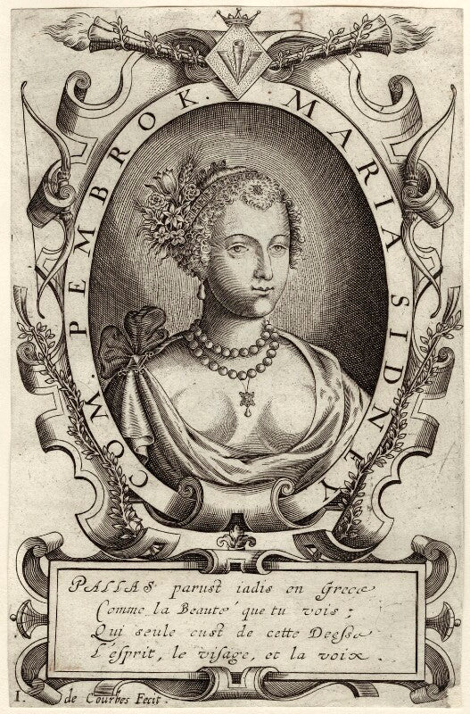 Unknown woman engraved as mary herbert, countess of pembroke npg d27988