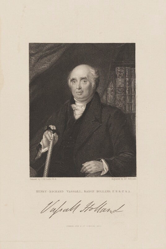 Henry richard fox (later vassall), 3rd baron holland npg d15491