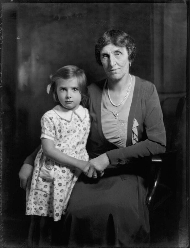 Lady angela mary alice campbell (née ryder) with her granddaughter judith averil buxton (née campbell) npg x150939