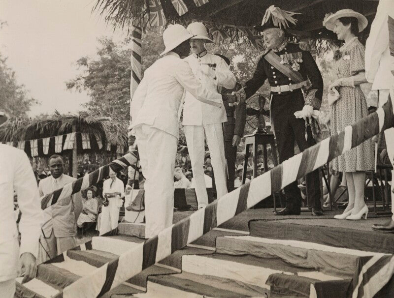Amishadai larson adu; sir alan cuthbert maxwell burns; kathleen fitzpatrick (née hardtman), lady burns and an unknown man npg x134711