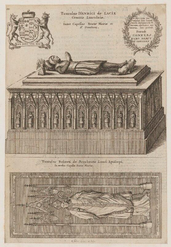 Tomb effigies of henry lacy, 5th earl of lincoln; robert braybrooke (braybroke) npg d34839