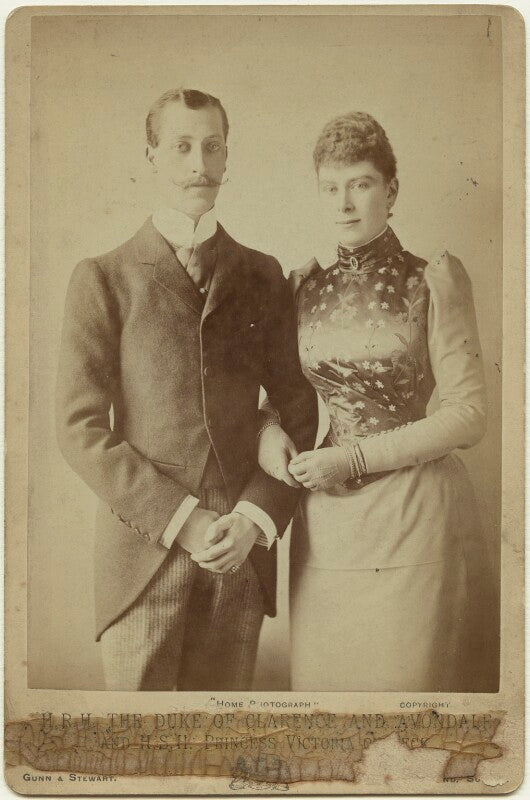Prince albert victor, duke of clarence and avondale; queen mary when princess victoria mary of teck npg x29174