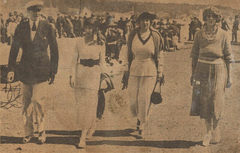 Baroness catherine d'erlanger; baba d'erlanger, princesse jean louis de faucigny lucinge; paula gellibrand, marquise de casa maury and an unknown man at cowes regatta npg ax105785