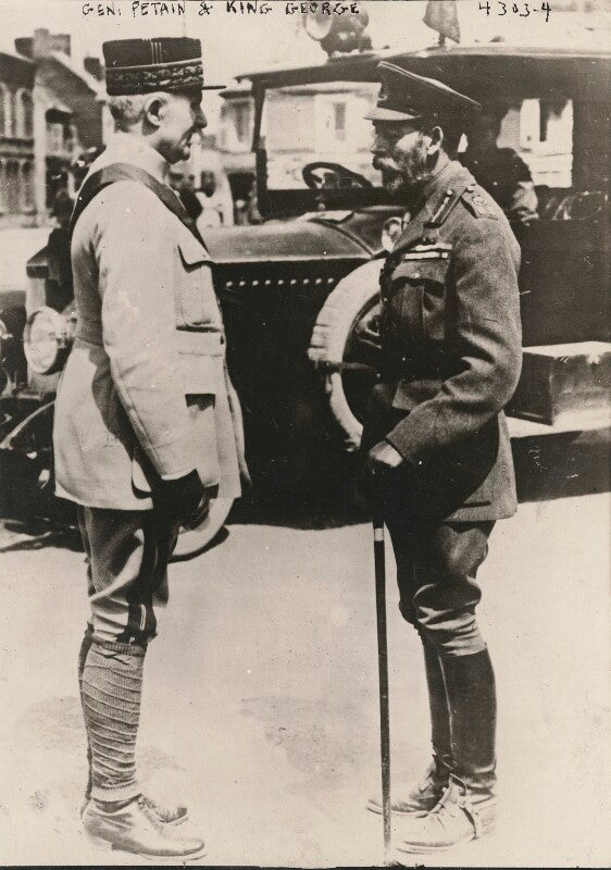 (henri) philippe benoni omer joseph pétain and king george v at the front npg x198439