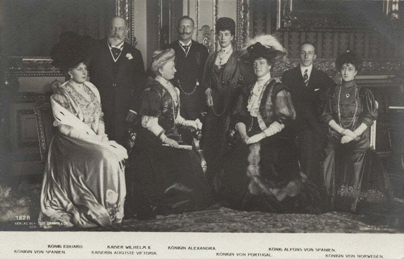 Royal group in the crimson drawing room at windsor castle npg x131270