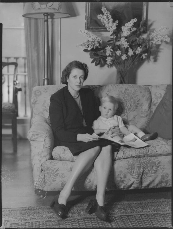 Lady moyra blanche madeleine browne (née ponsonby); desmond john michael browne npg x97188