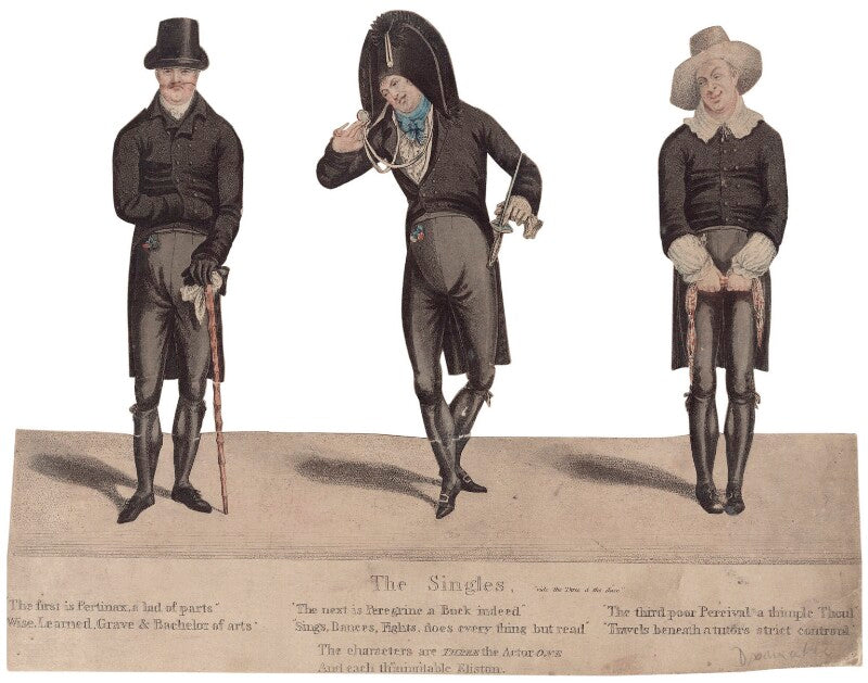 Robert william elliston as pertinax single, peregrine single and percival single in 'three and the deuce!' npg d40730